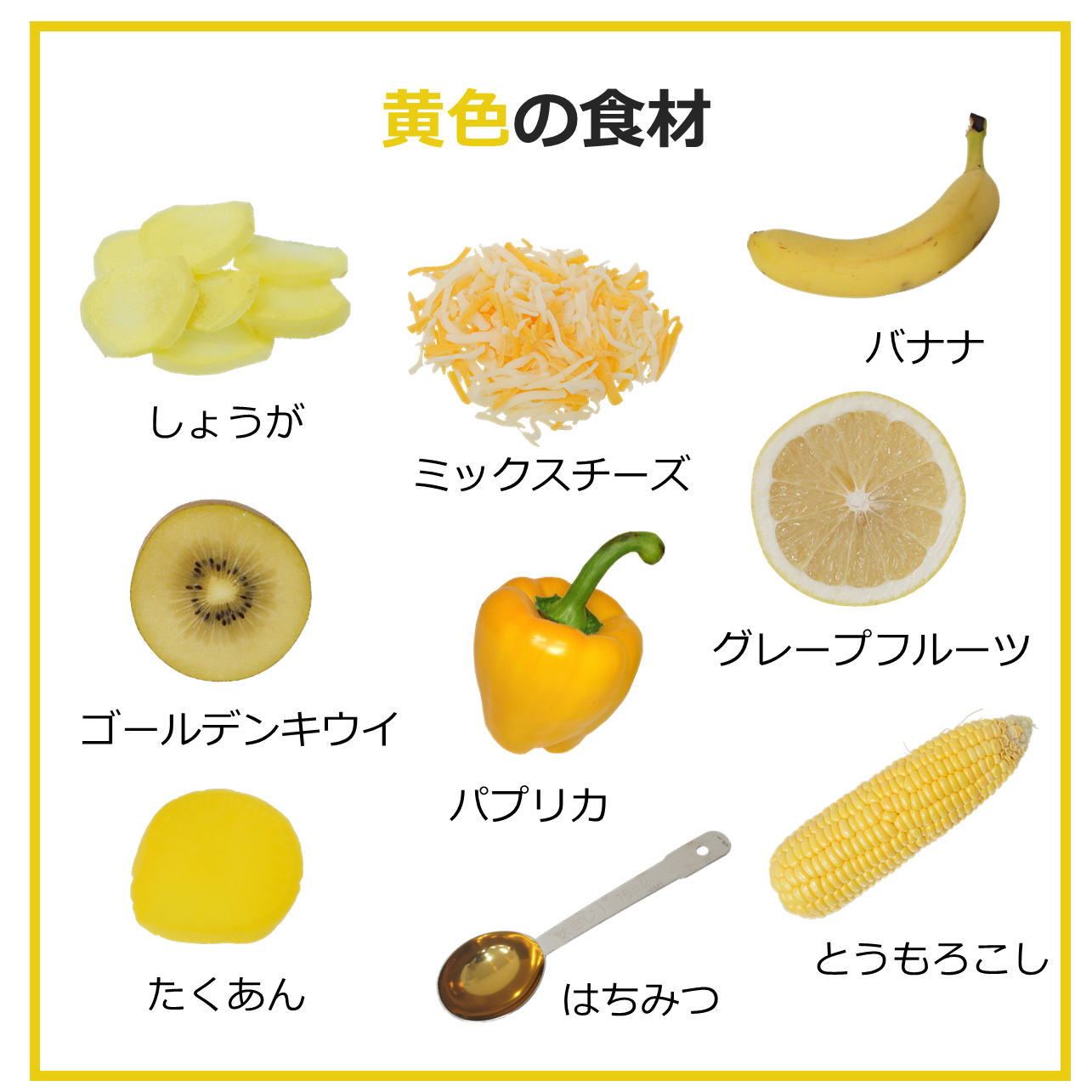 色別食材～黄色～｜商用可フリー画像・背景透過