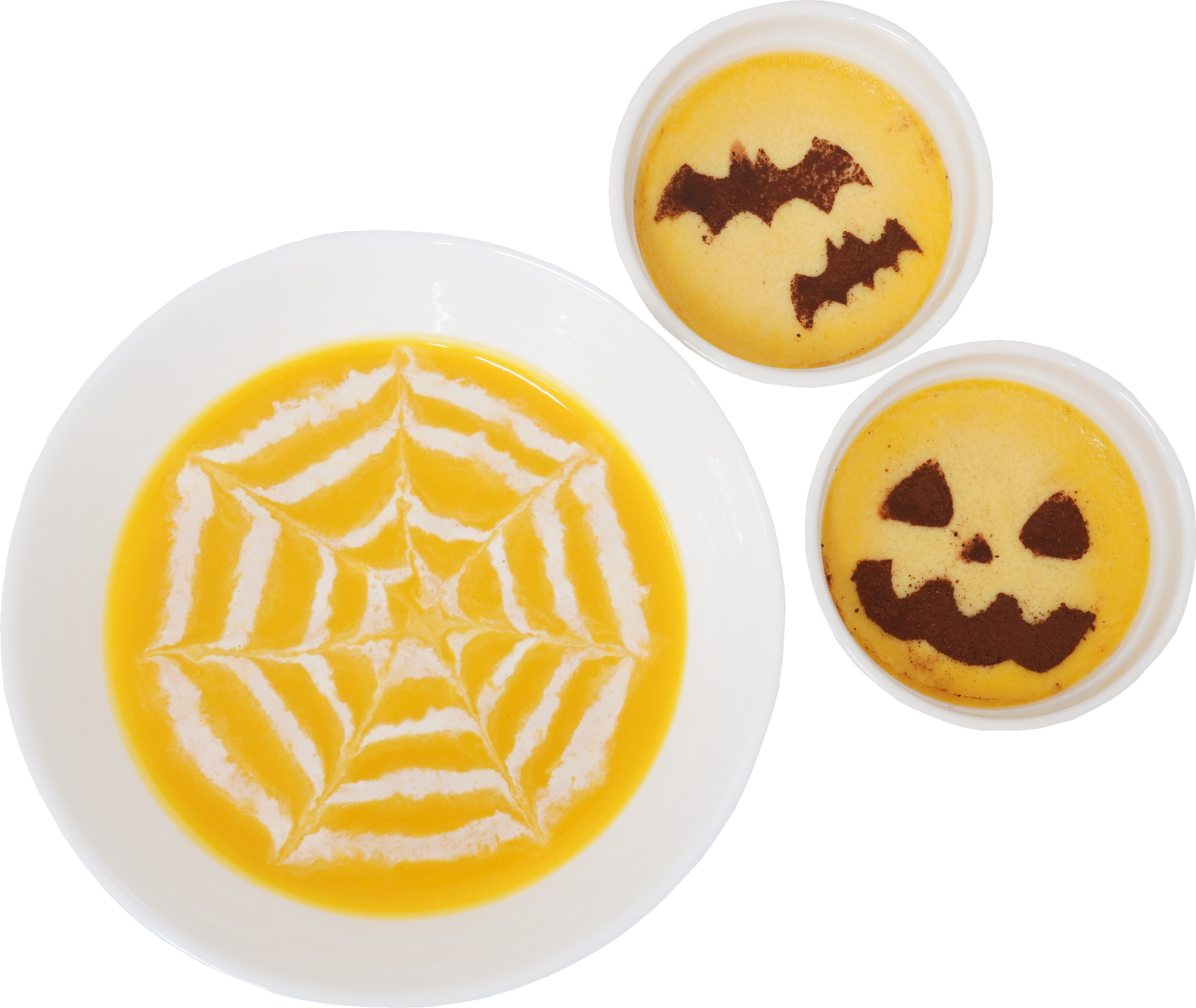 かぼちゃスープとプリン｜商用可フリー画像・背景透過