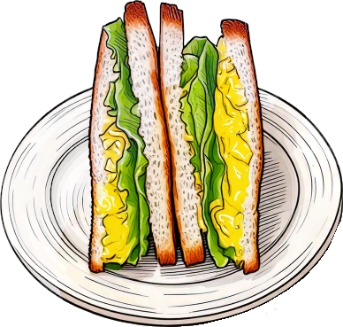 たまごサンドのイラスト｜商用可フリー画像・背景透過