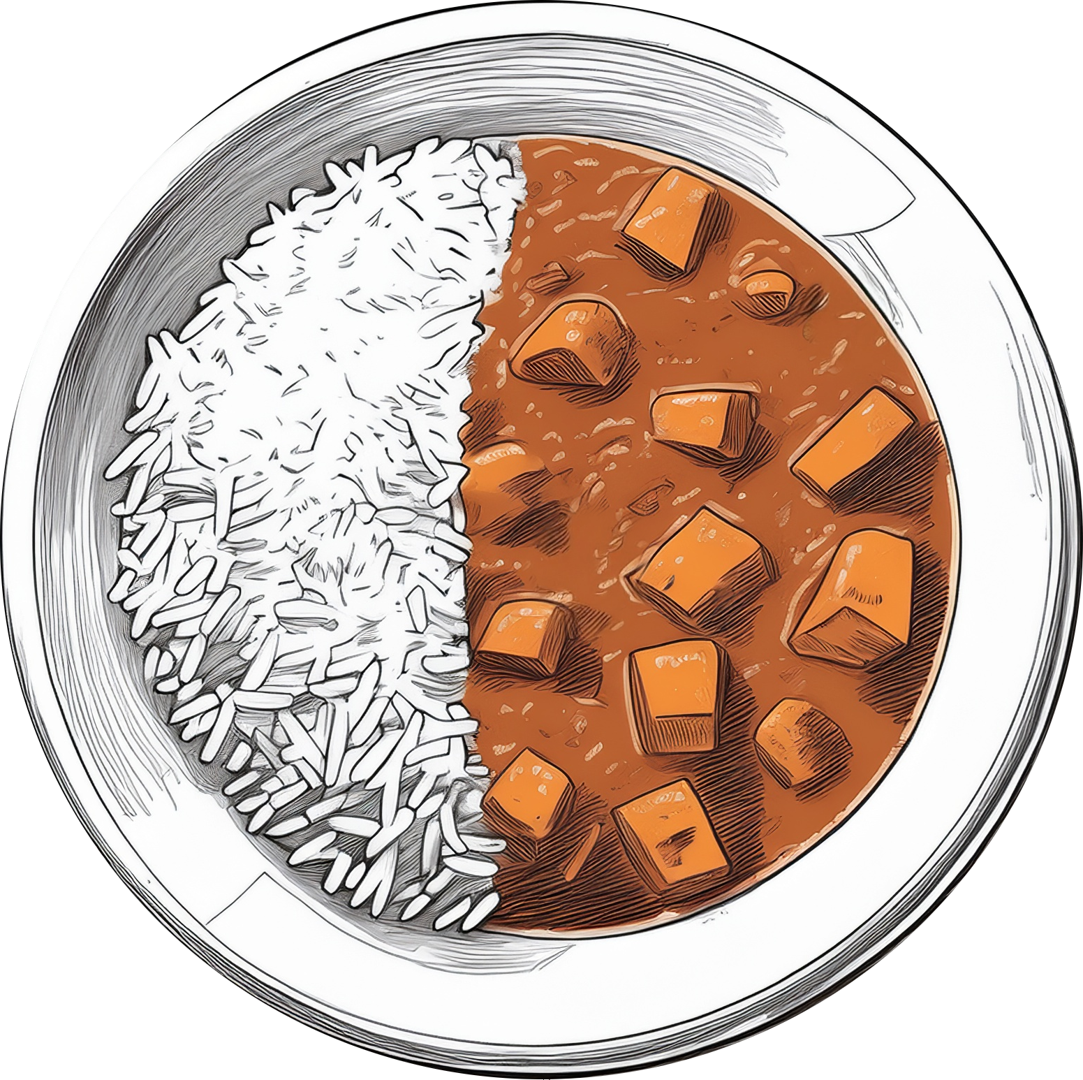 カレーライスのイラスト｜商用可フリー画像・背景透過