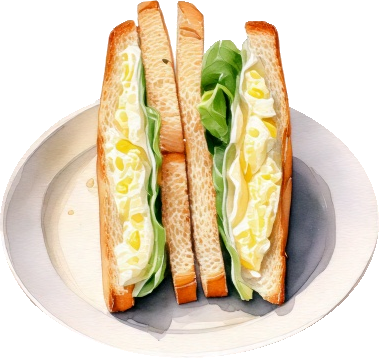 たまごサンドのイラスト｜商用可フリー画像・背景透過