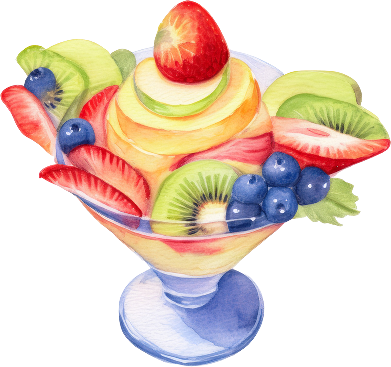 フルーツパフェのイラスト｜商用可フリー画像・背景透過