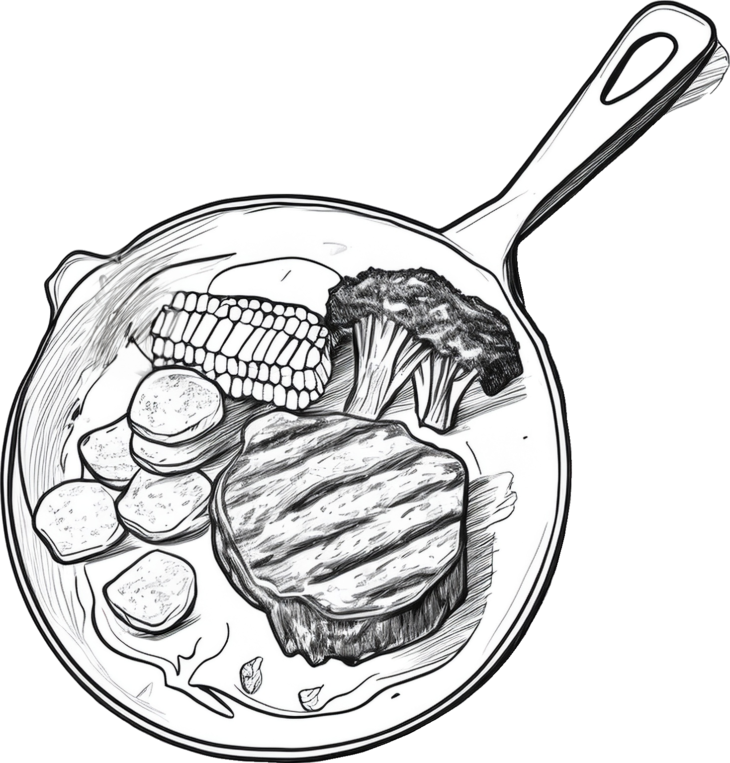 ハンバーグのイラスト｜商用可フリー画像・背景透過