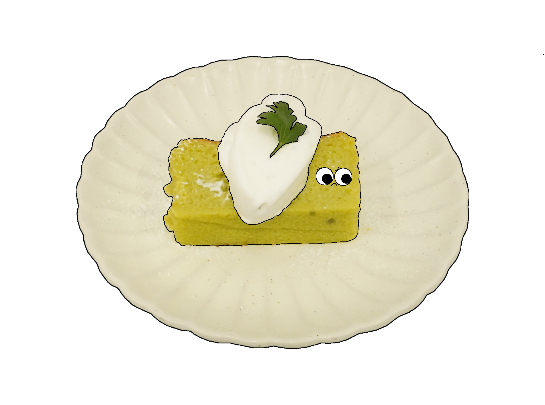 抹茶テリーヌのイラスト｜商用可フリー画像・背景透過